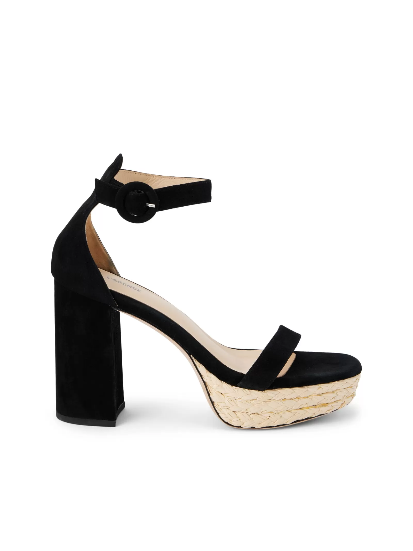 L'AGENCE Avia Suede Platform Sandal< All Things Black | Spring Collection