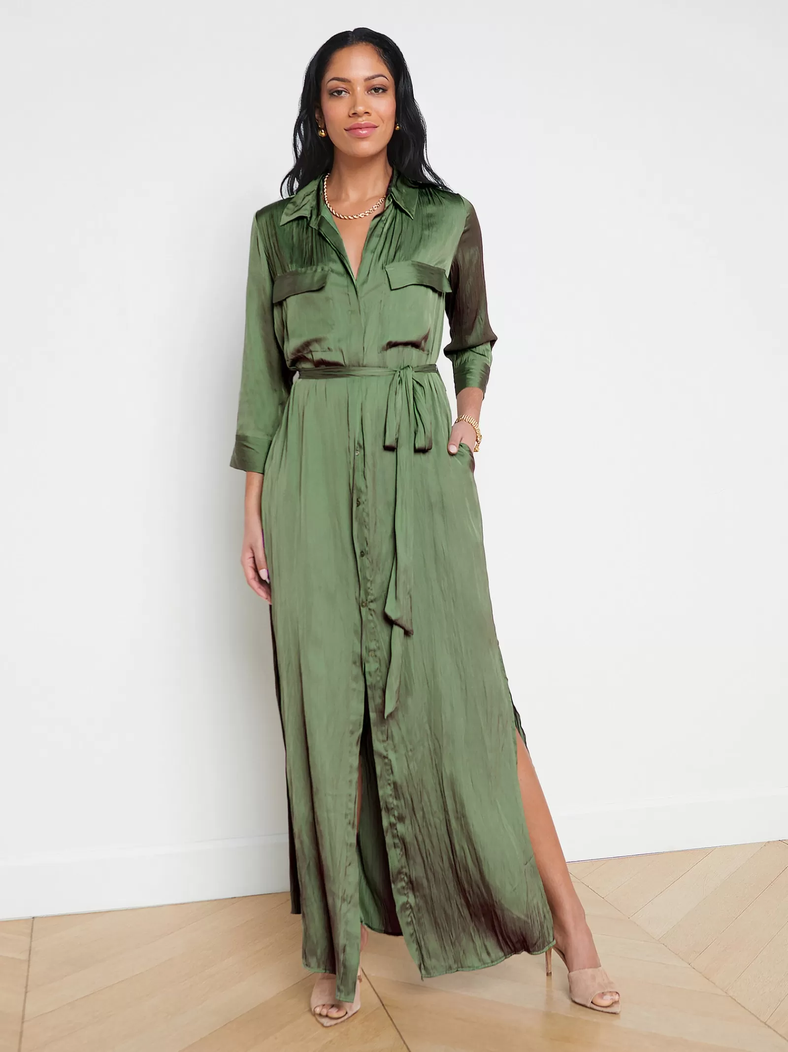 L'AGENCE Cameron Maxi Shirt Dress< Spring Collection | Dresses & Jumpsuits