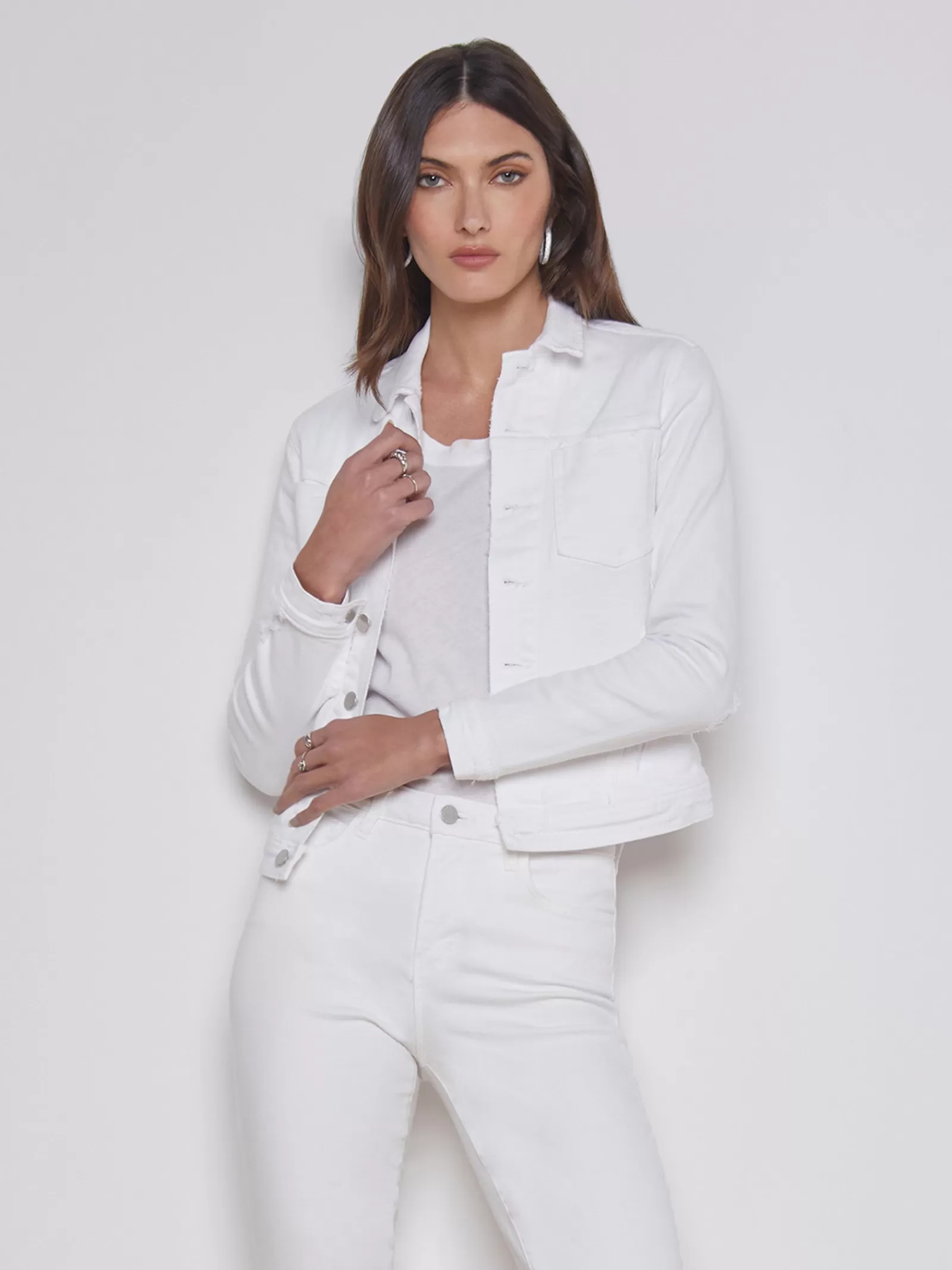 L'AGENCE Celine Jacket< Nouveau Whites | Denim Jackets