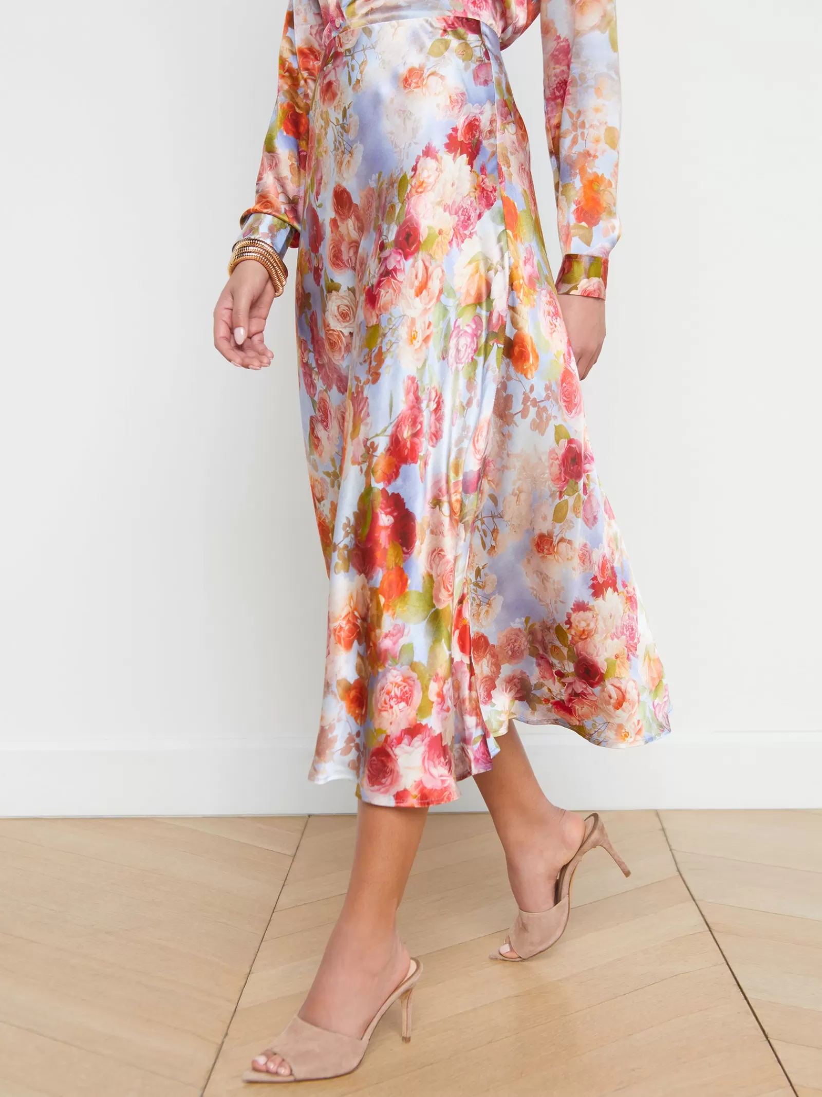 L'AGENCE Clarisa Silk Skirt< Sets | Print Edition