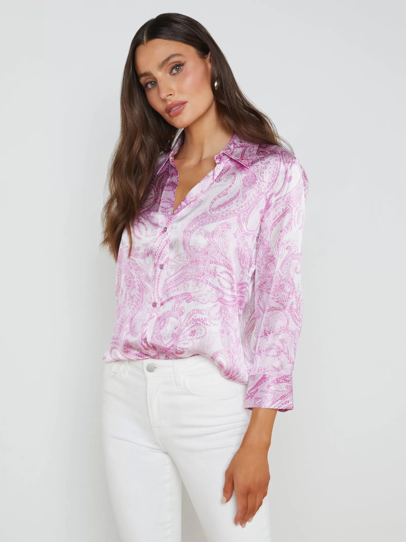 L'AGENCE Dani Silk Blouse< Spring Collection | Print Edition