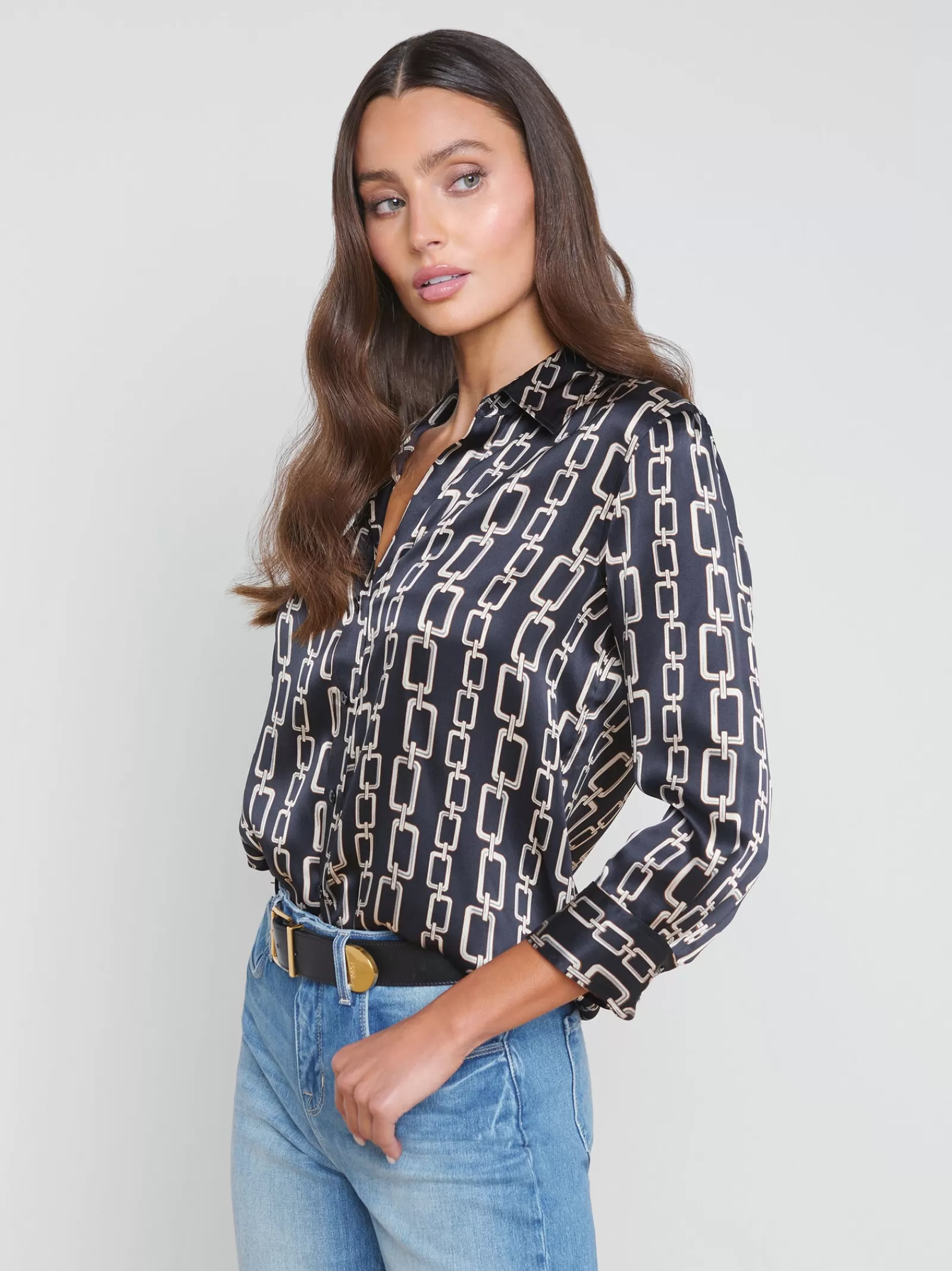 L'AGENCE Dani Silk Blouse< Print Edition | Spring Collection