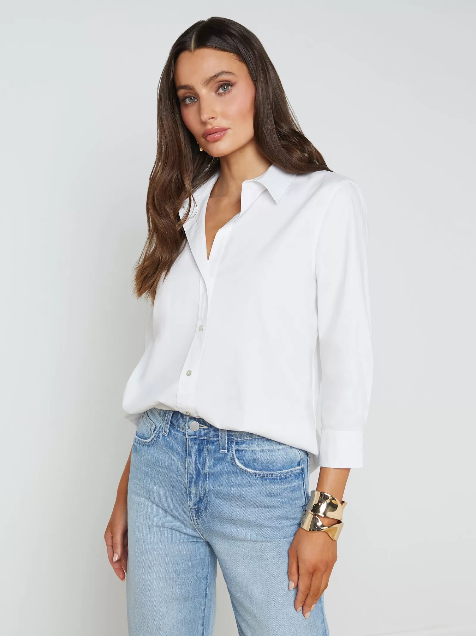 L'AGENCE Daniella Cotton-Blend Blouse< Spring Collection | Blouses & Tops