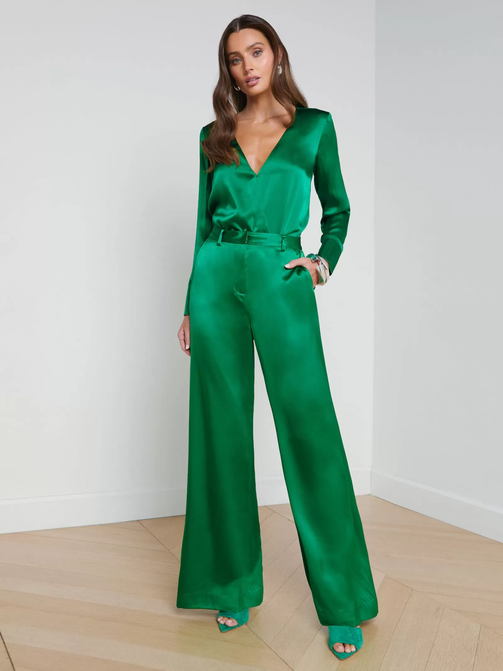 L'AGENCE Gavin Silk Wide-Leg Pant< Sets | Spring Collection