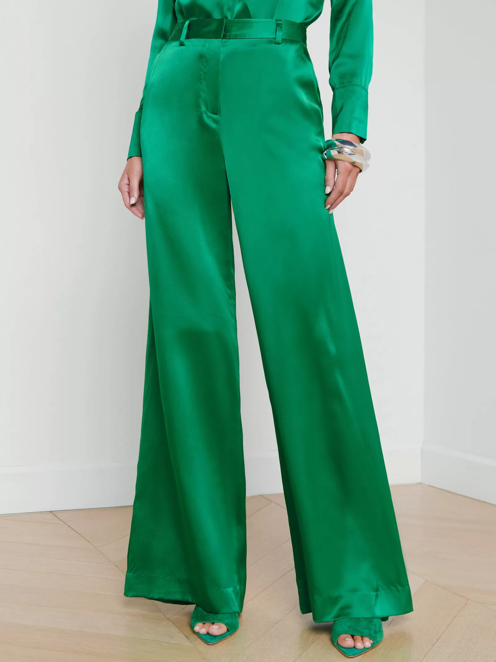 L'AGENCE Gavin Silk Wide-Leg Pant< Sets | Spring Collection