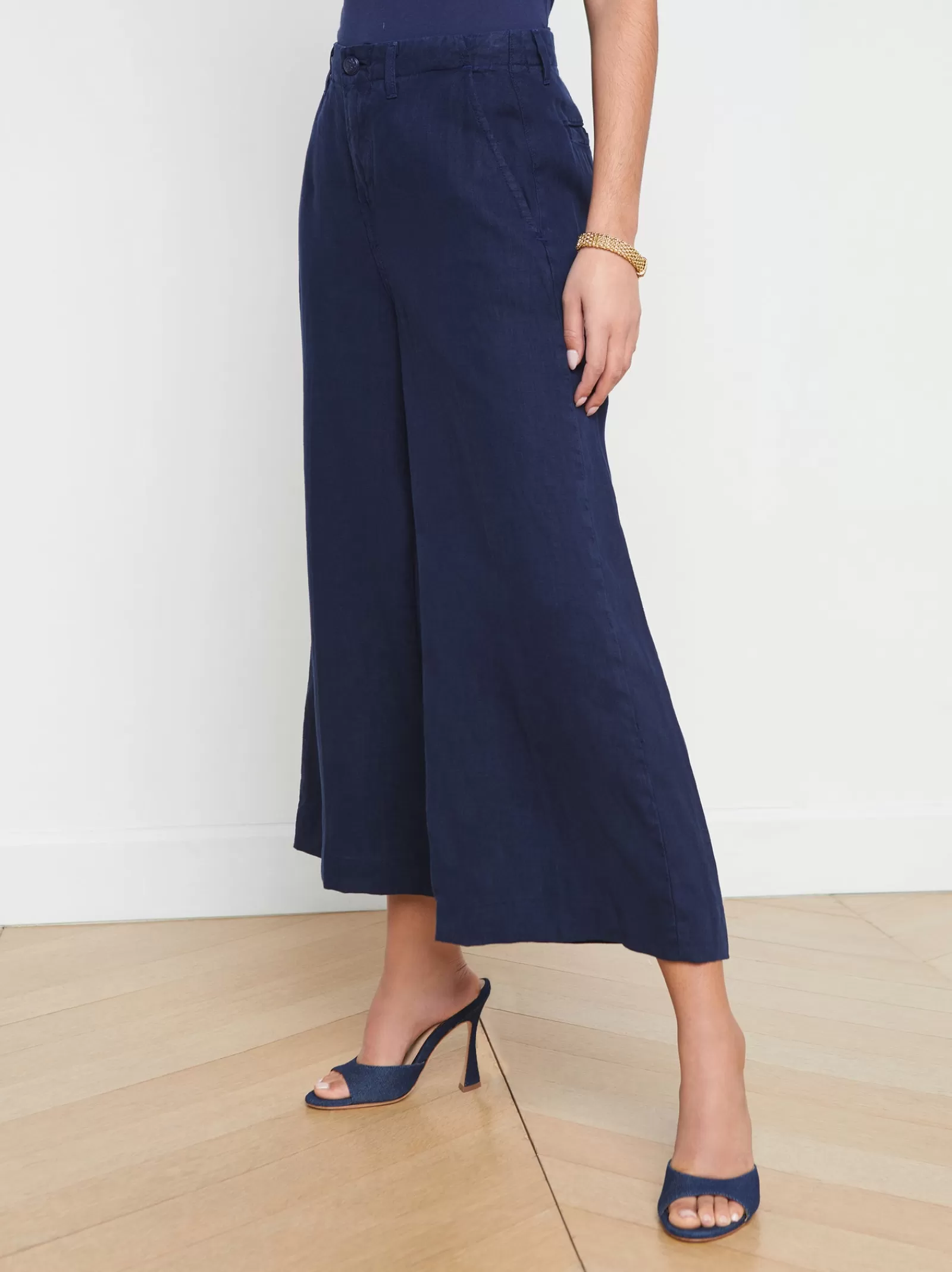 L'AGENCE Henderson Linen Cropped Pant< Spring Collection | Linen