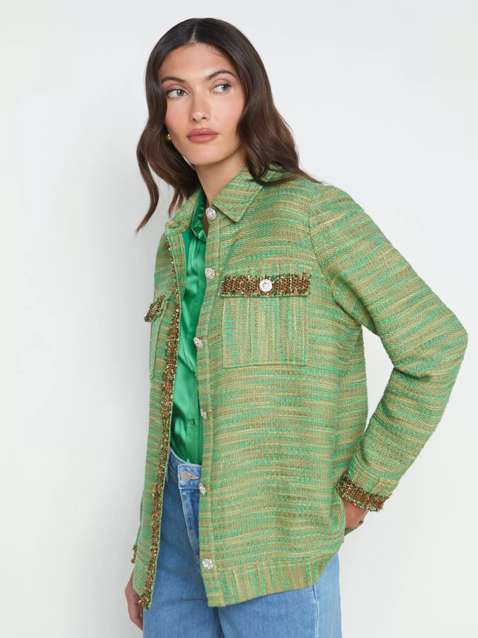 L'AGENCE Jeanine Tweed Shirt Jacket< Spring Collection | Best Sellers