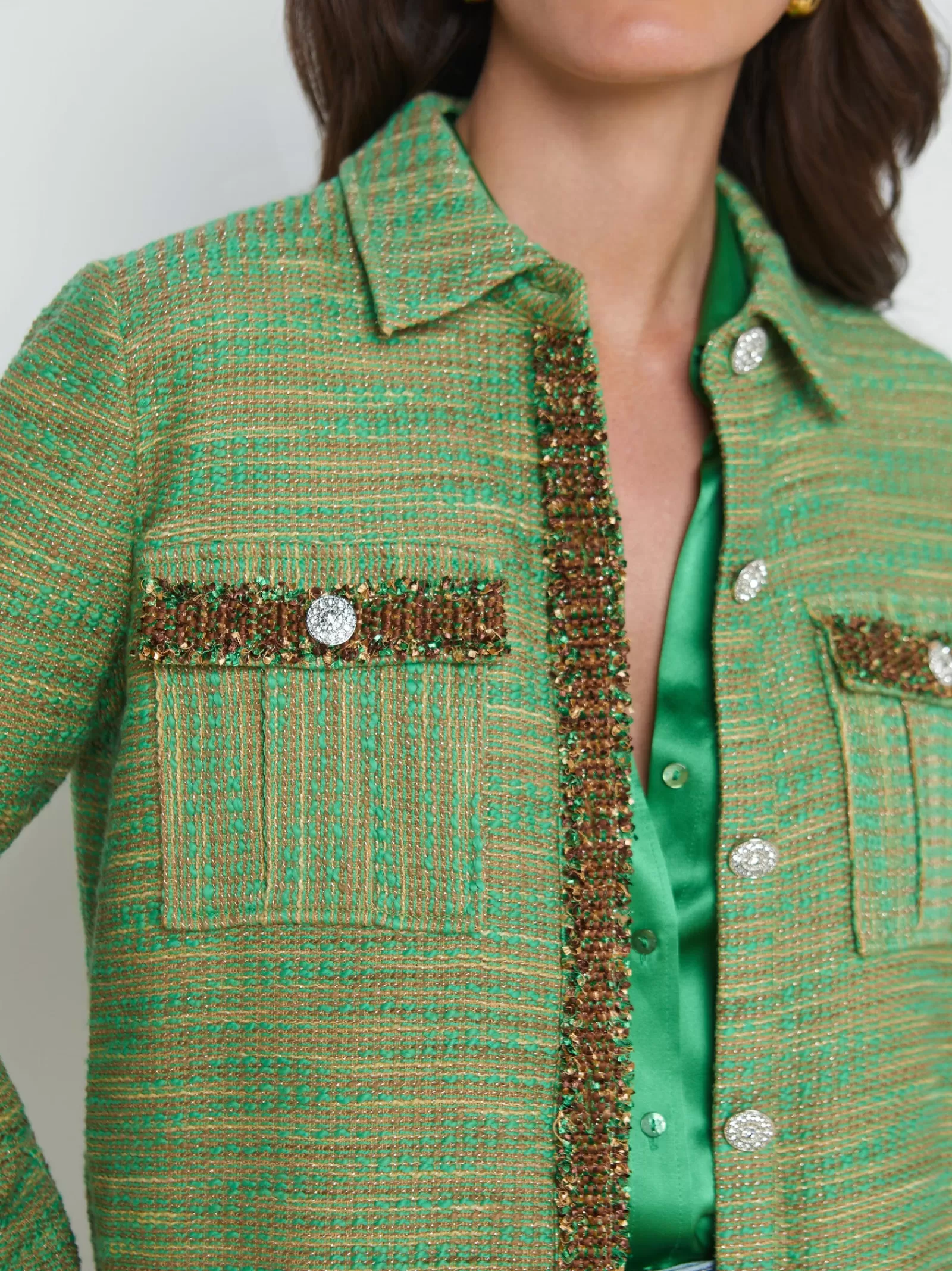 L'AGENCE Jeanine Tweed Shirt Jacket< Spring Collection | Best Sellers