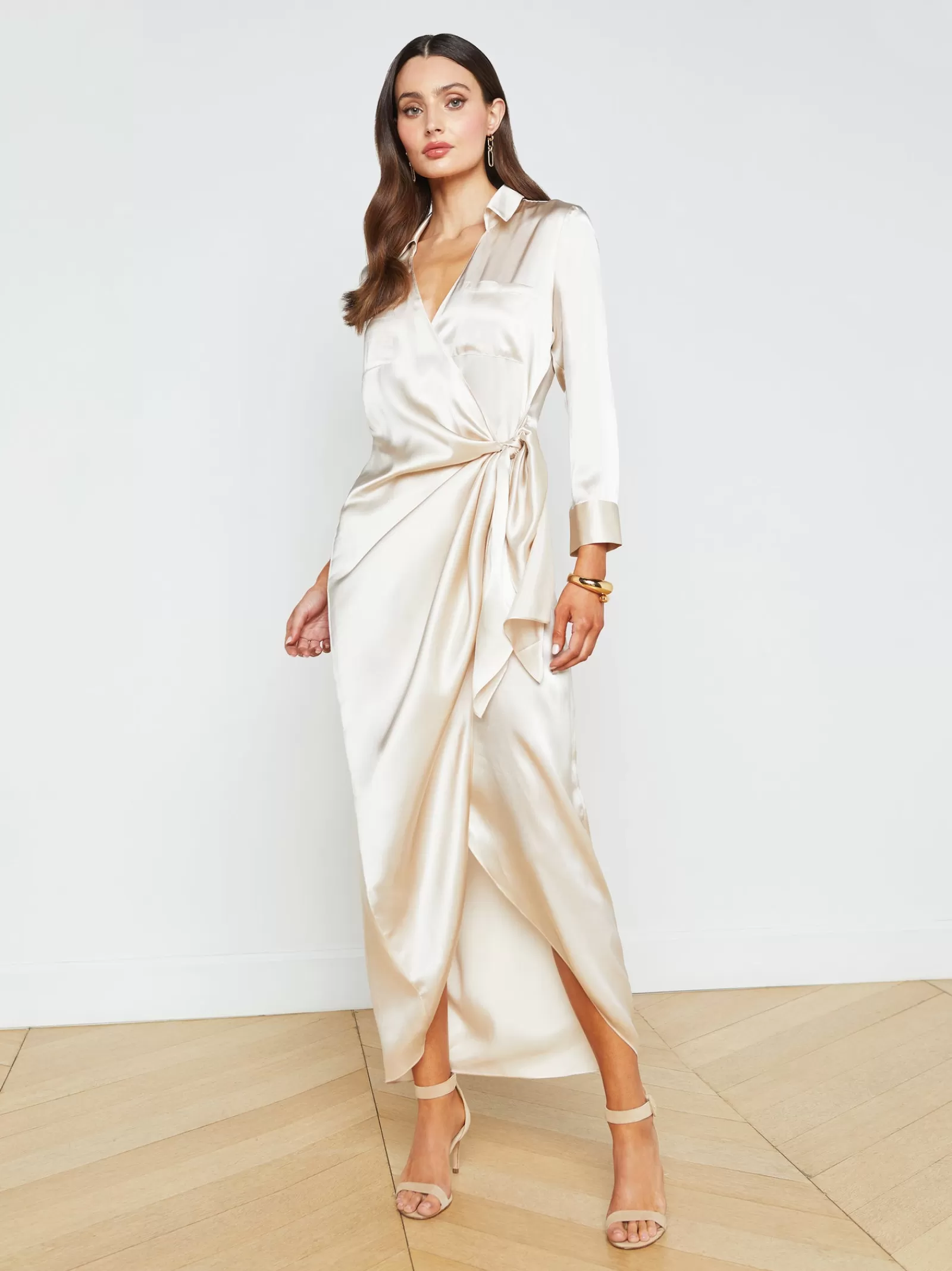 L'AGENCE Kadi Silk Wrap Dress< Silks | Dresses & Jumpsuits