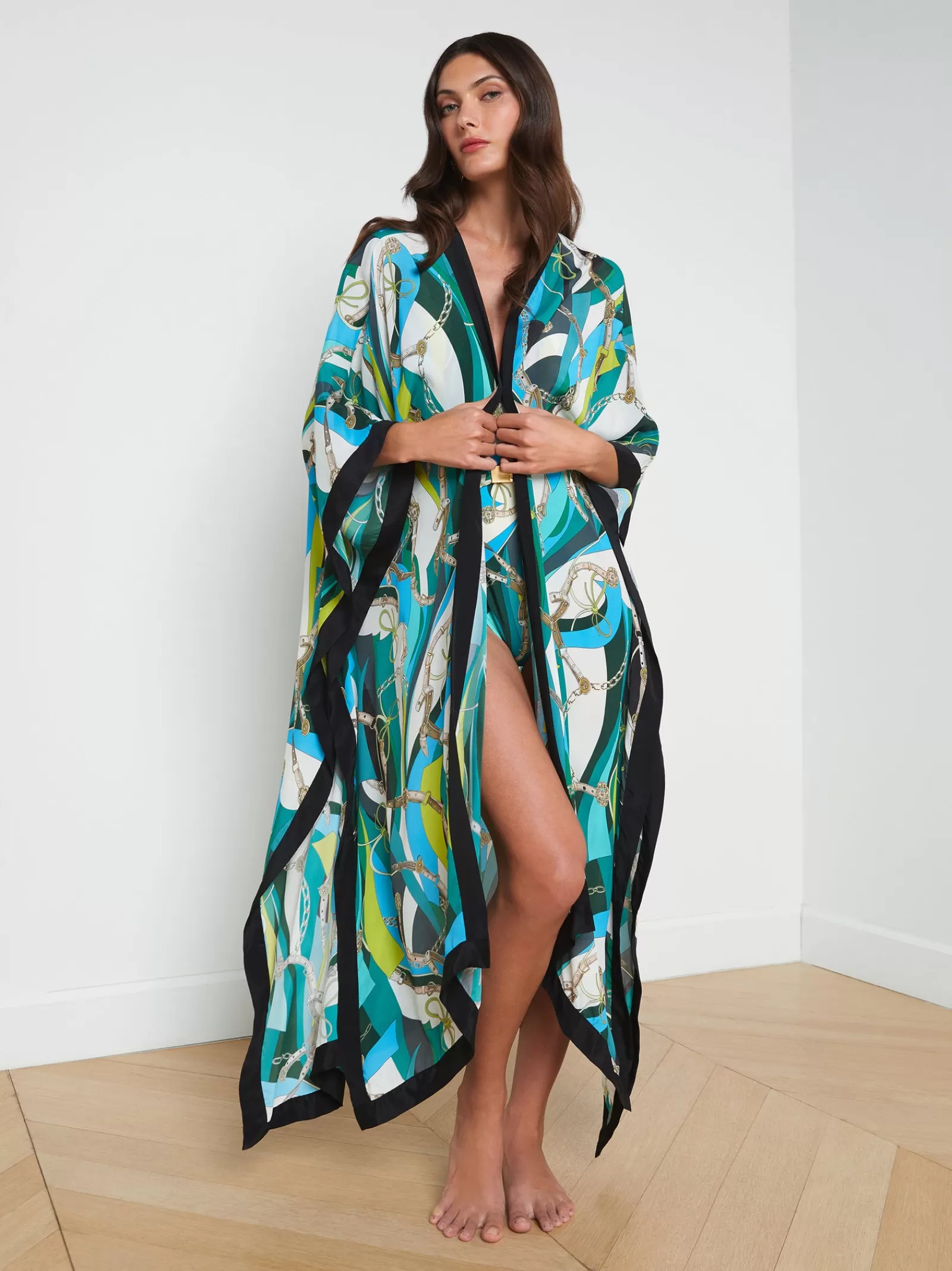 L'AGENCE Kara Silk-Blend Kimono Cover-up< Spring Collection | Swimwear