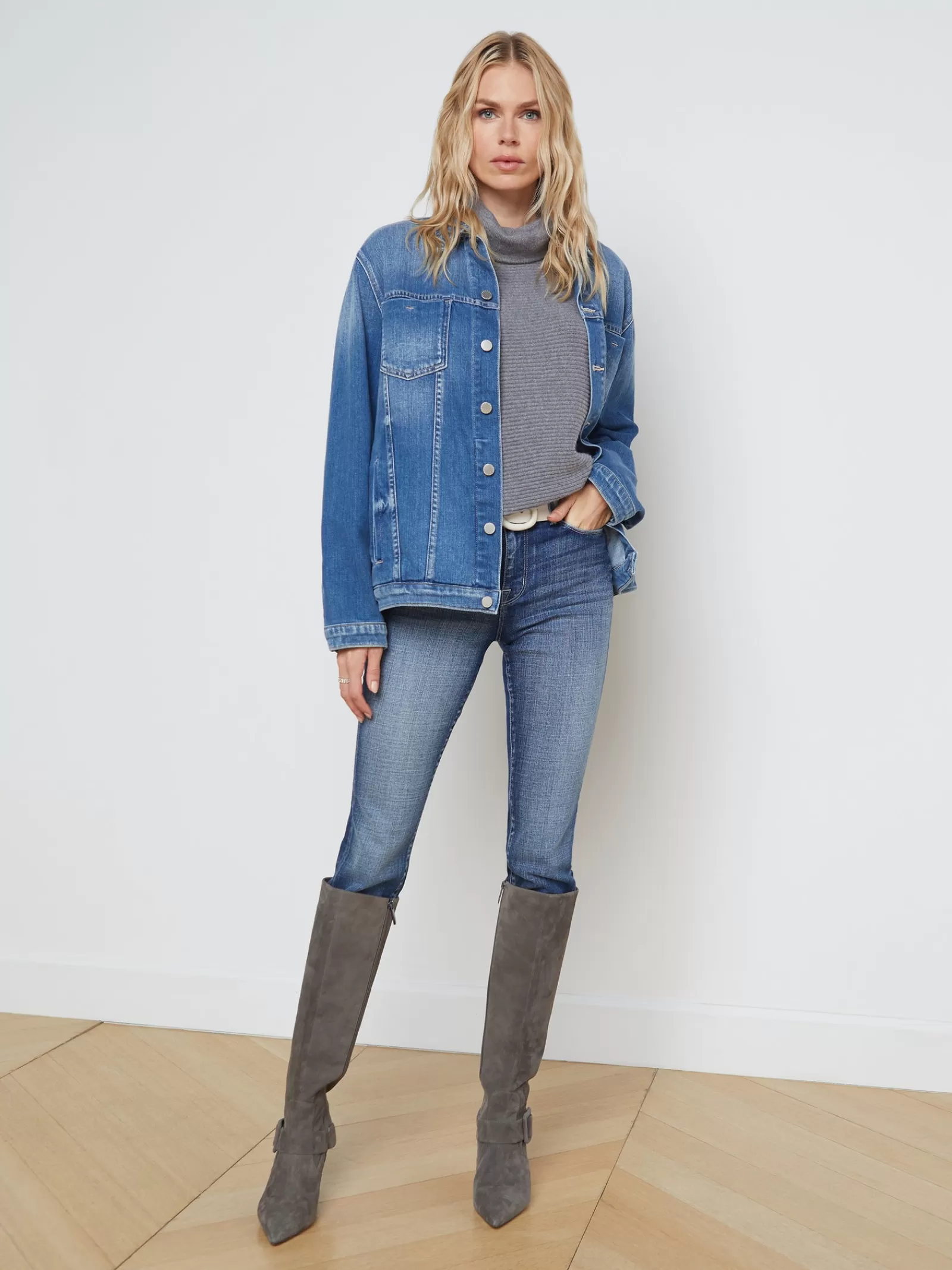 L'AGENCE Karina Oversized Denim Jacket< Resort Collection | Denim Jackets
