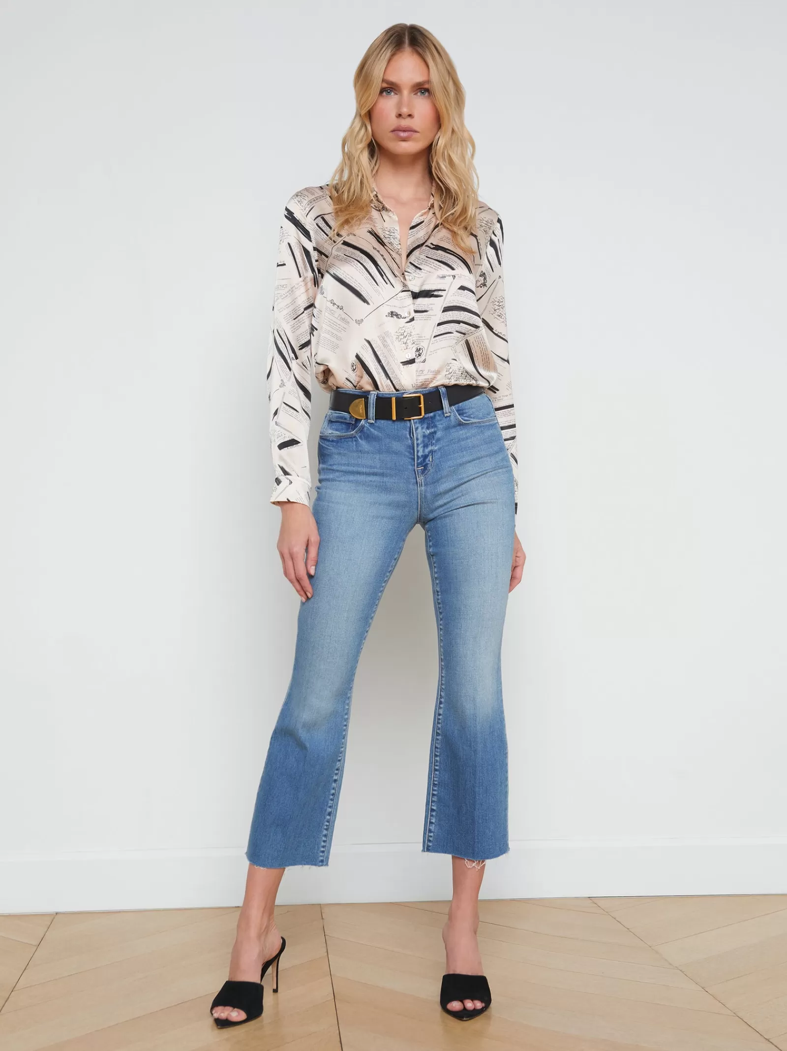 L'AGENCE Kendra Cropped Flare Jean< Flare & Bootcut | Spring Collection