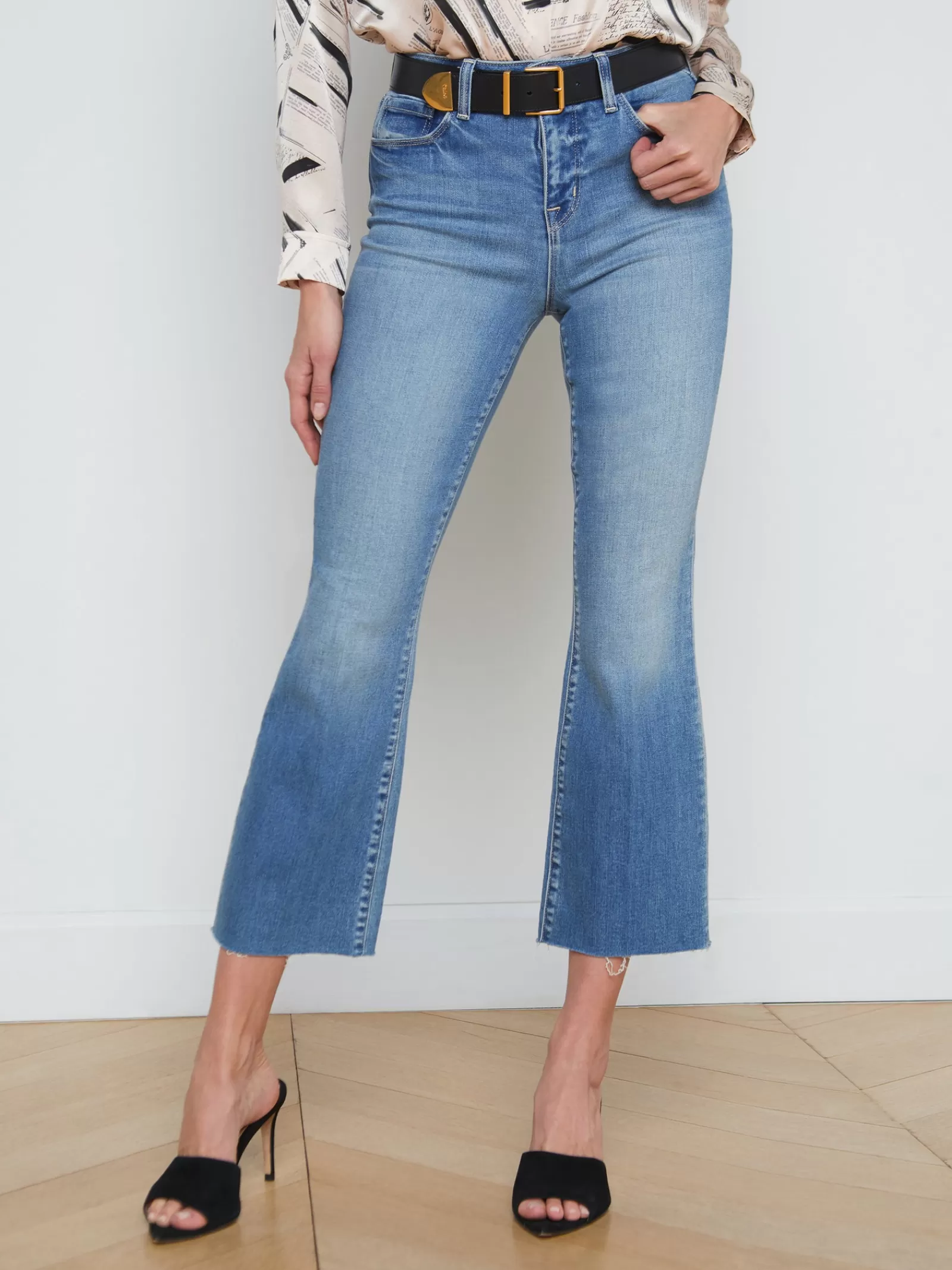 L'AGENCE Kendra Cropped Flare Jean< Flare & Bootcut | Spring Collection