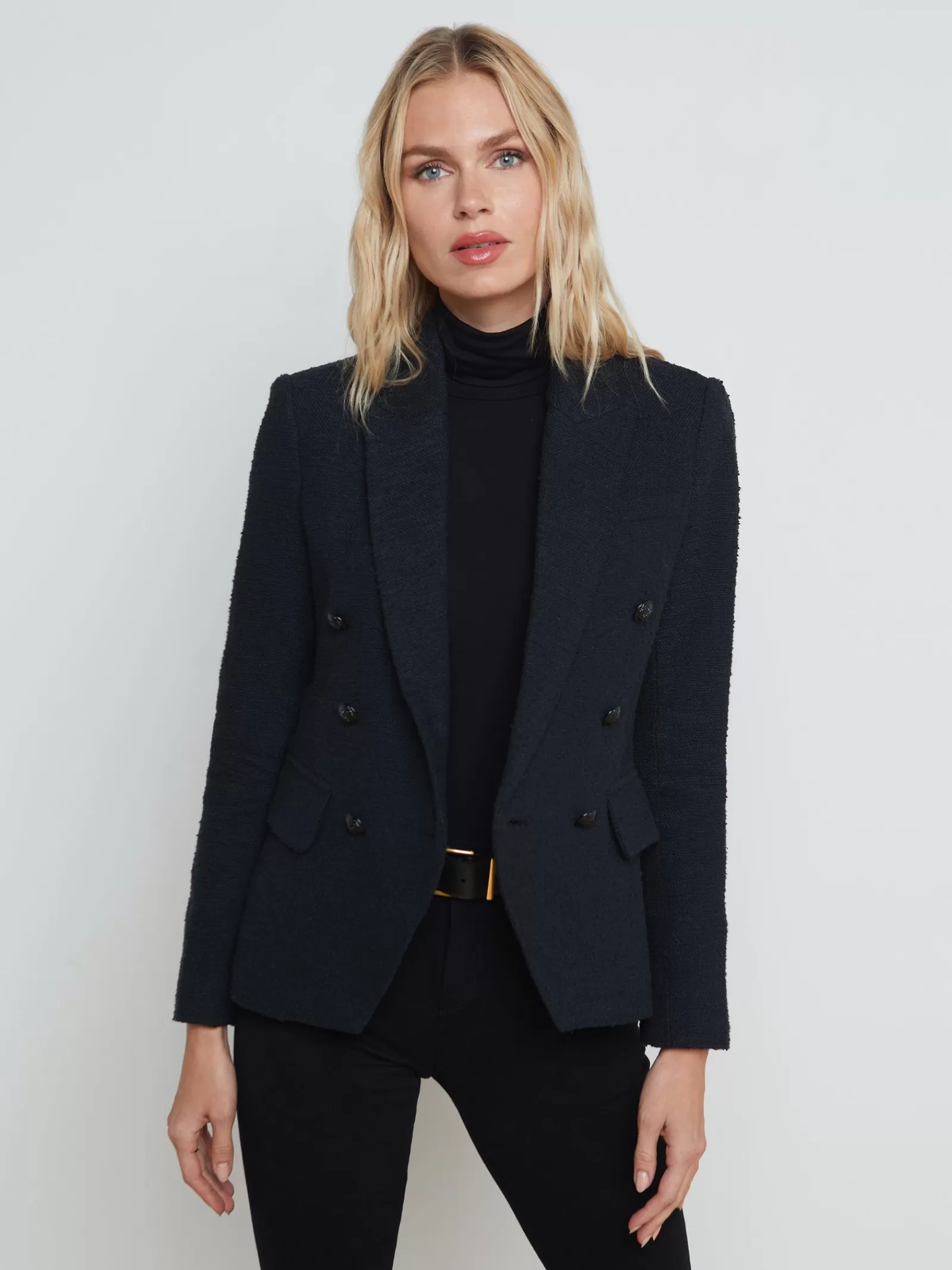 L'AGENCE Kenzie Tweed Blazer< All Things Black | Blazers & Jackets