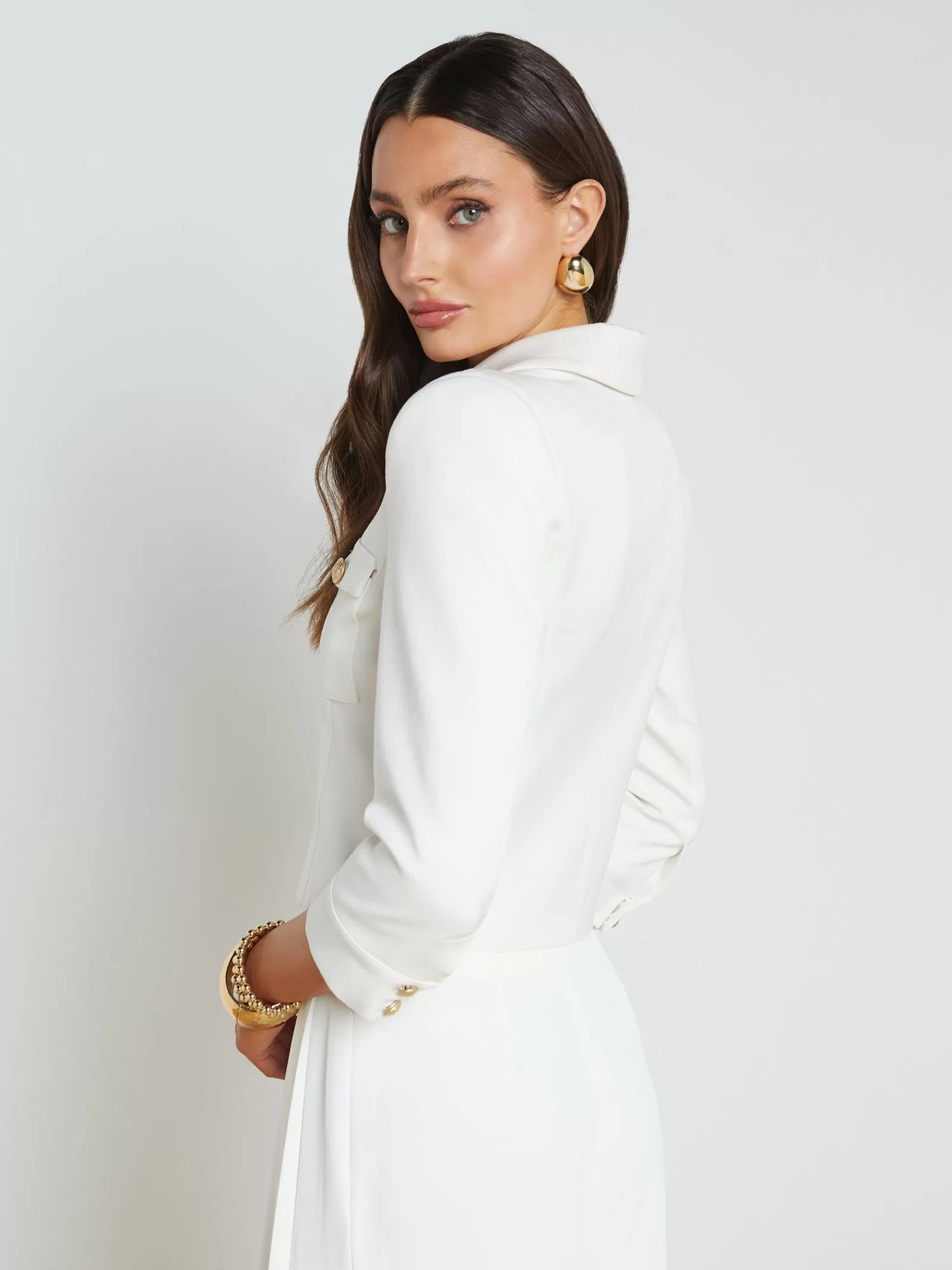 L'AGENCE Kumi Cropped Jacket< Nouveau Whites | Spring '24 Catalog