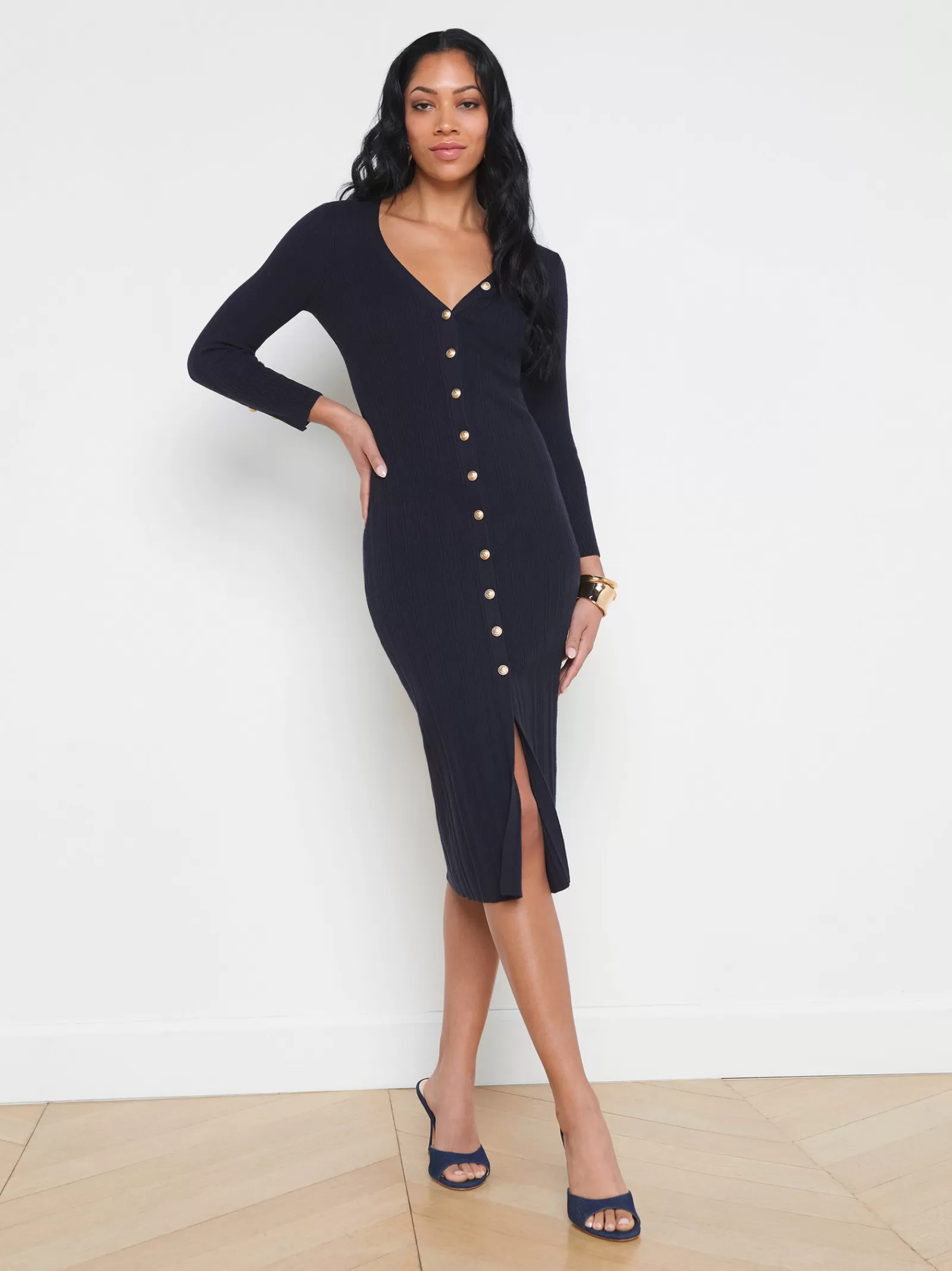 L'AGENCE Kyra Ribbed Duster Dress< Spring Collection | Knitwear