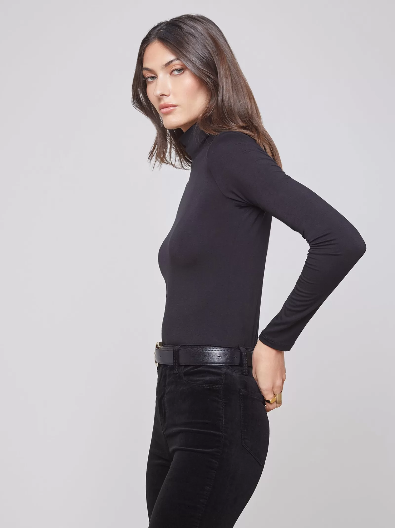 L'AGENCE Lani Long Sleeve Top< All Things Black | Blouses & Tops