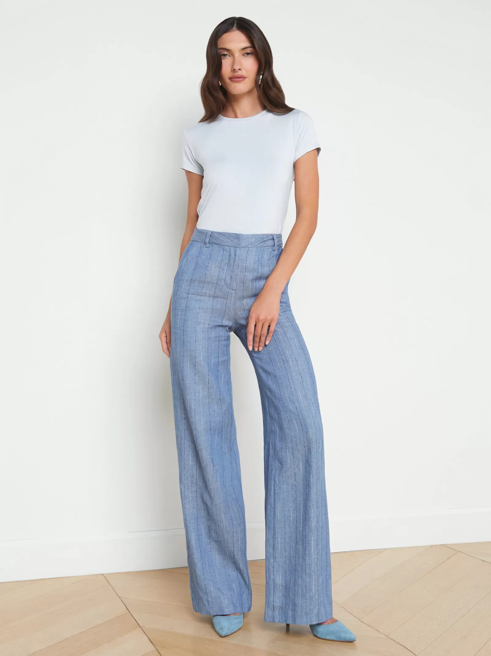 L'AGENCE Livvy Linen-Blend Straight Leg Trouser< Sets | Spring Collection