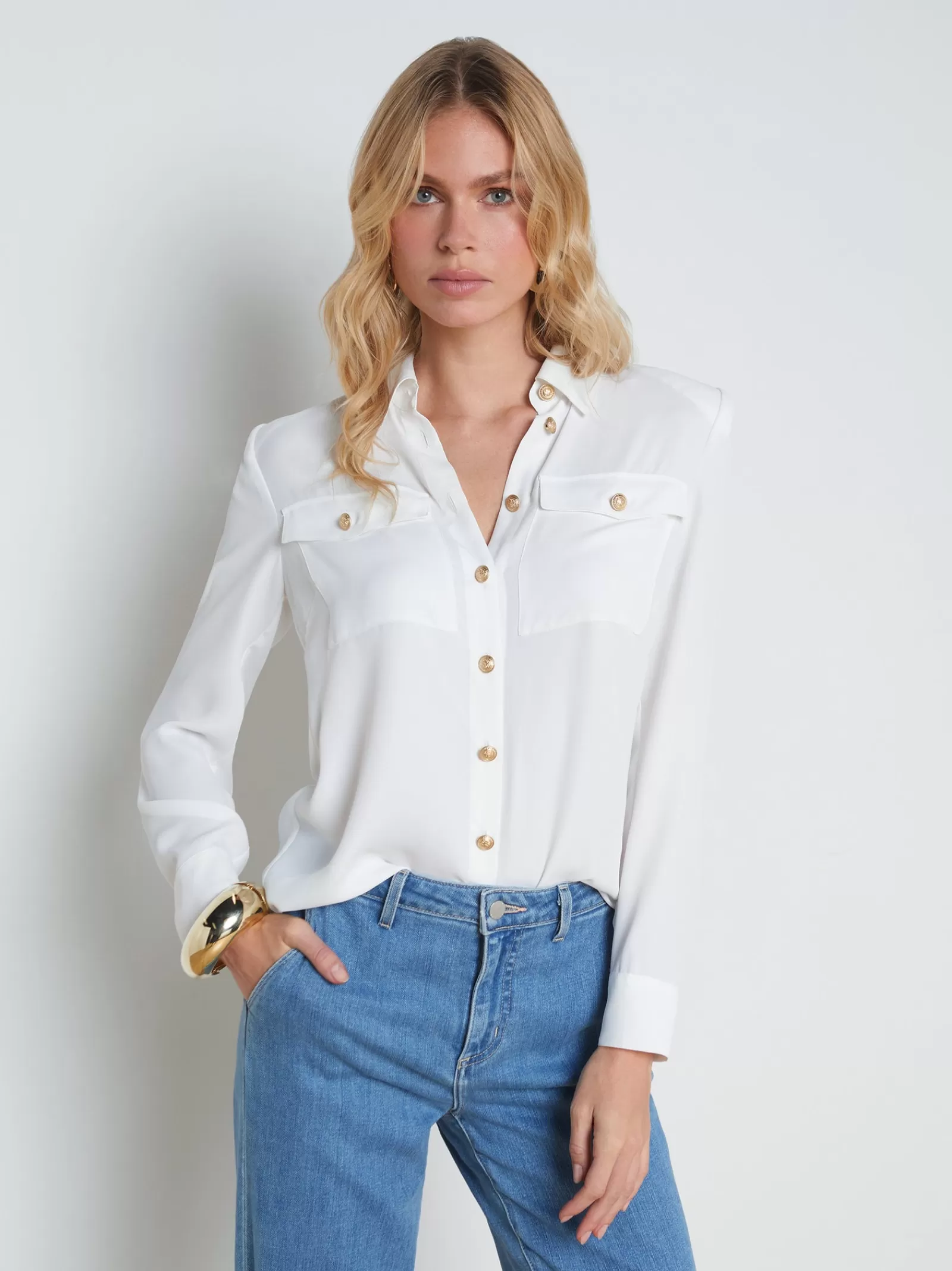L'AGENCE Maisy Cargo Pocket Shirt< Spring Collection | Blouses & Tops