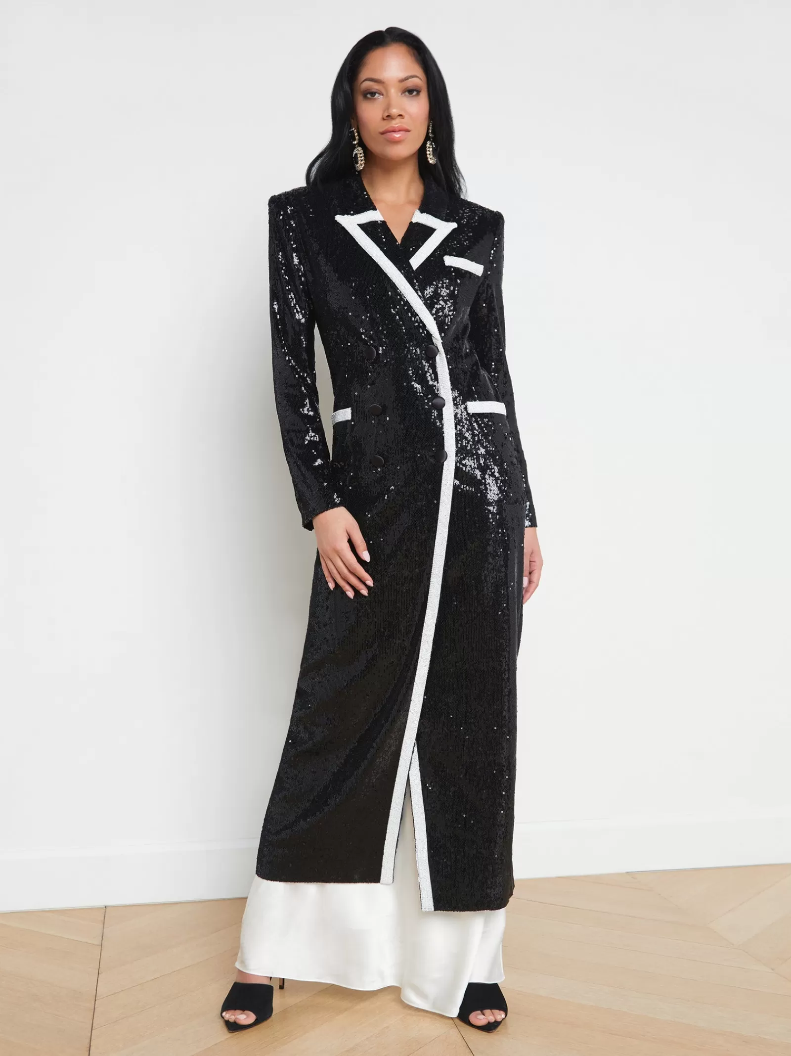 L'AGENCE Marlowe Sequin Tuxedo Jacket< Spring Collection | Blazers & Jackets