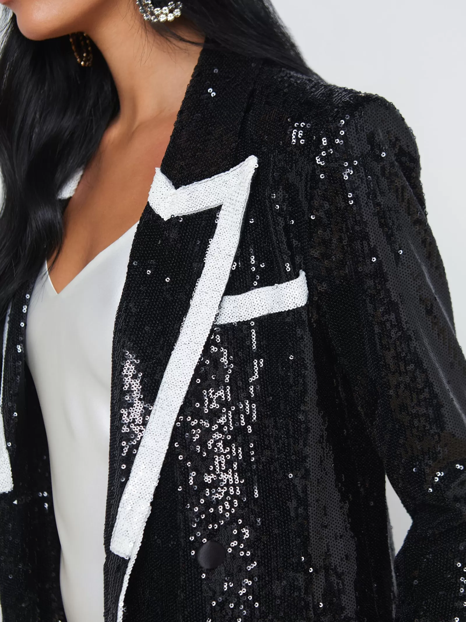 L'AGENCE Marlowe Sequin Tuxedo Jacket< Spring Collection | Blazers & Jackets