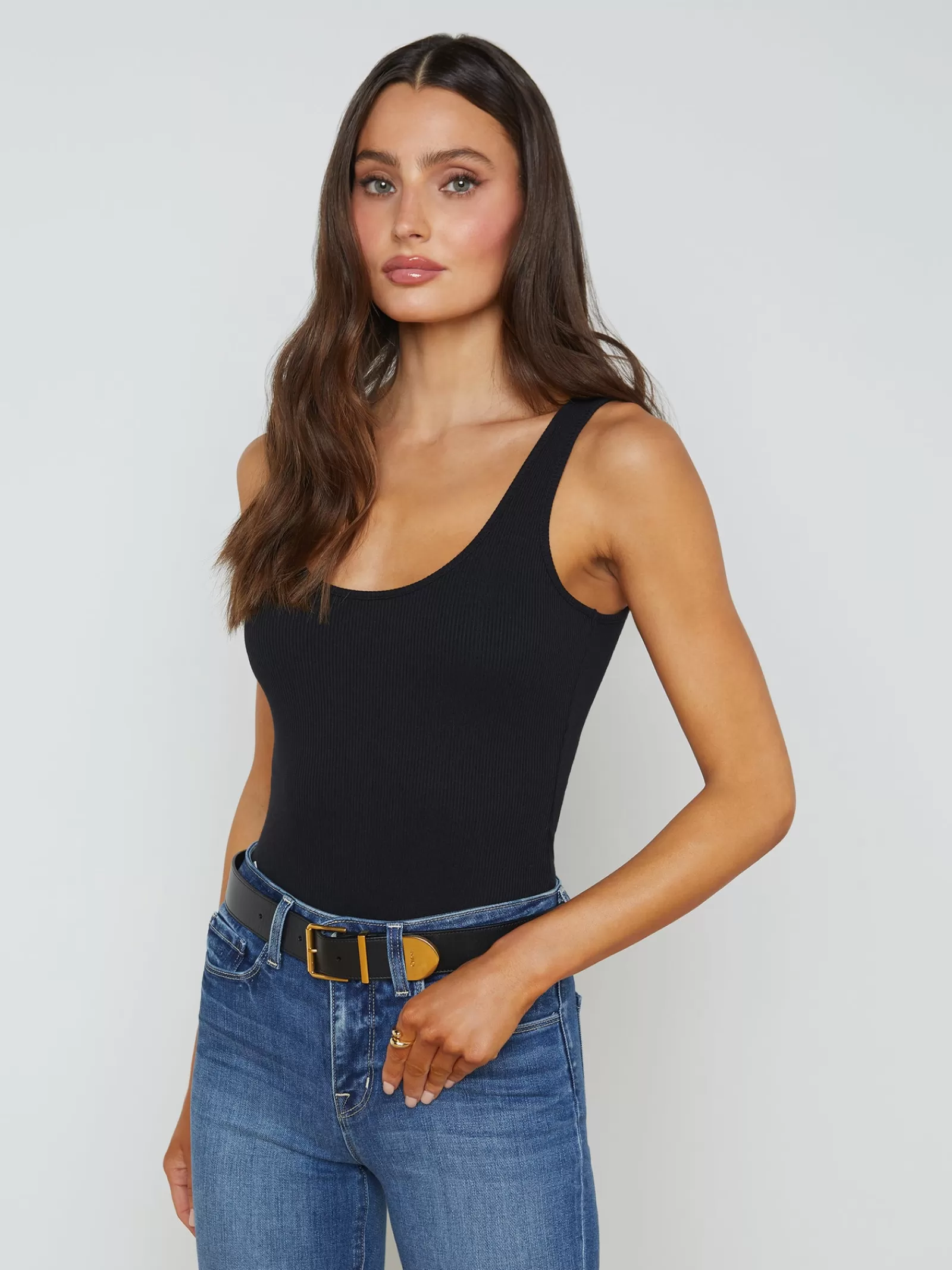L'AGENCE Nica Bodysuit< All Things Black | Blouses & Tops