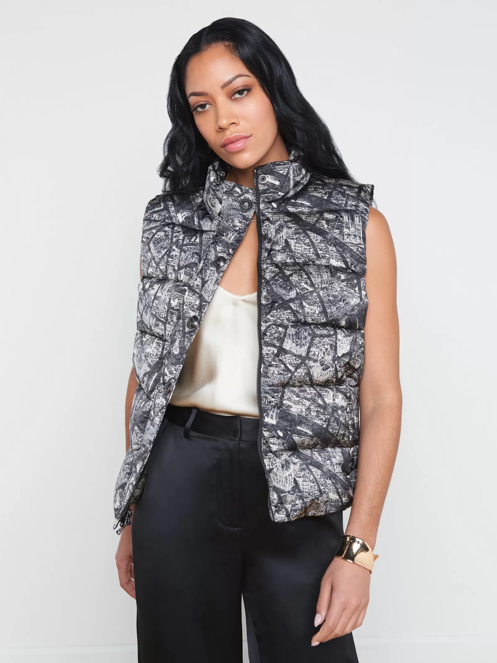 L'AGENCE Rae Puffer Vest< Spring Collection | Print Edition