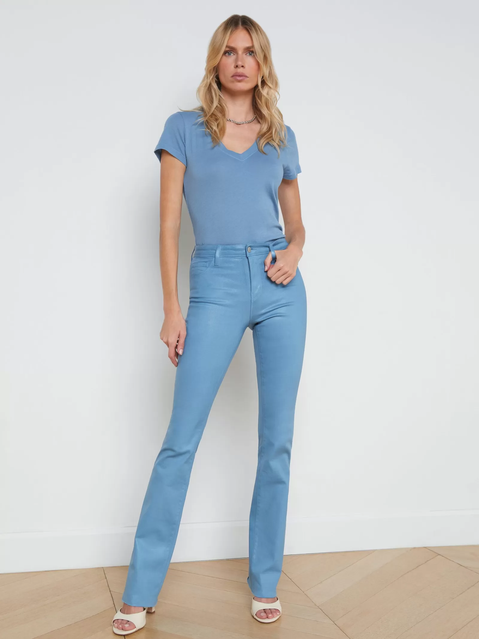 L'AGENCE Ruth Coated Straight-Leg Jean< Spring Collection | Straight