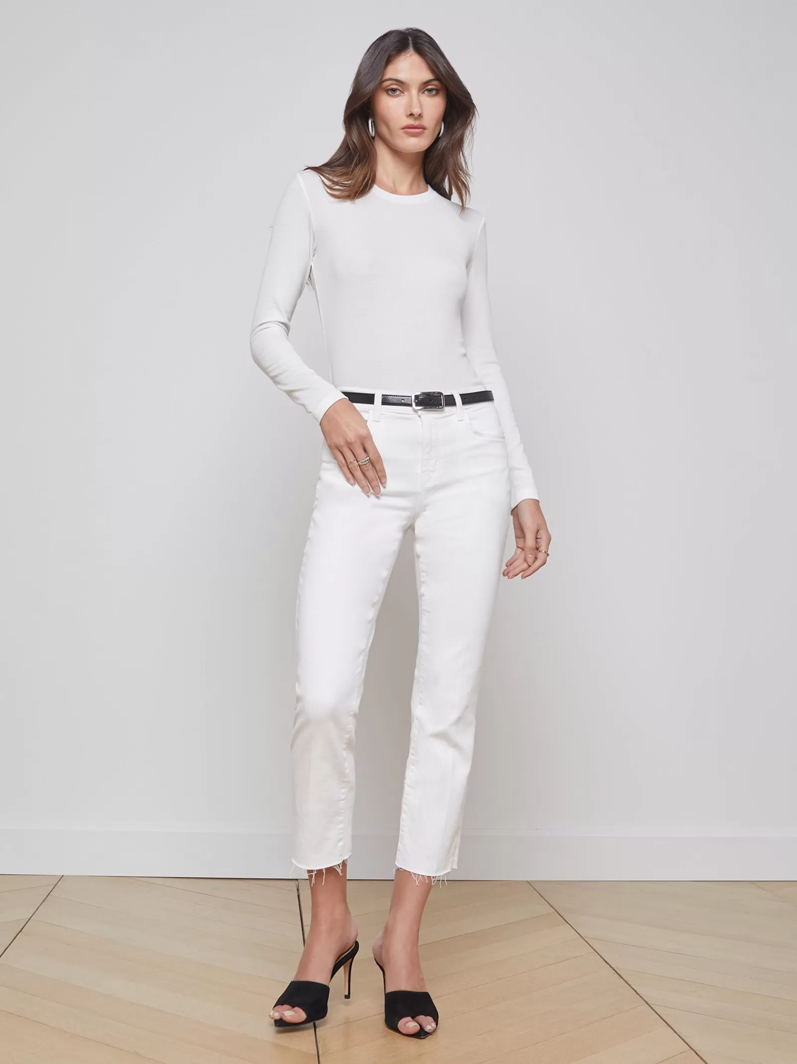 L'AGENCE Sada Slim-Leg Cropped Jean< Nouveau Whites | Petite