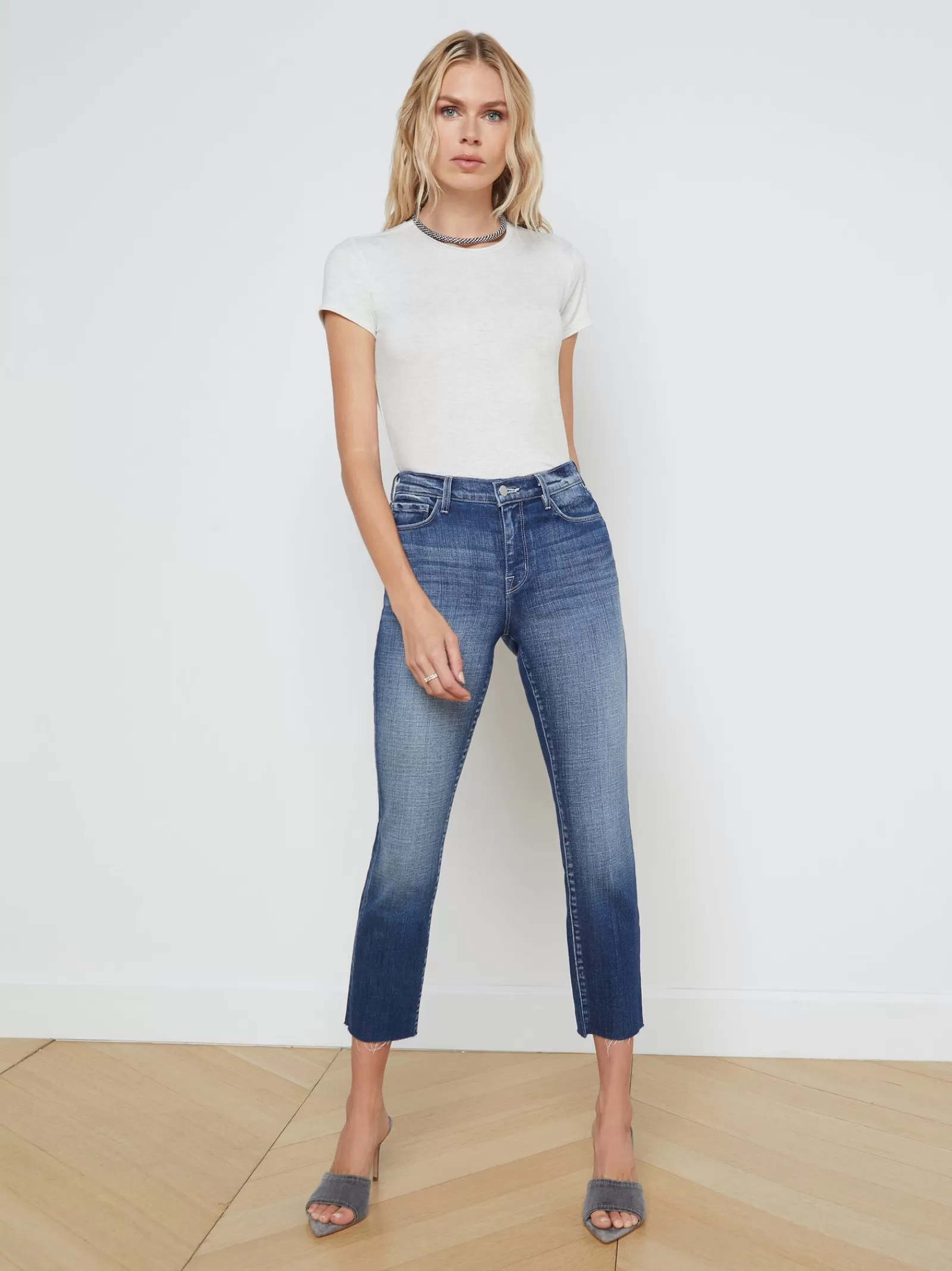 L'AGENCE Sada Slim-Leg Cropped Jean< Resort Collection | Petite