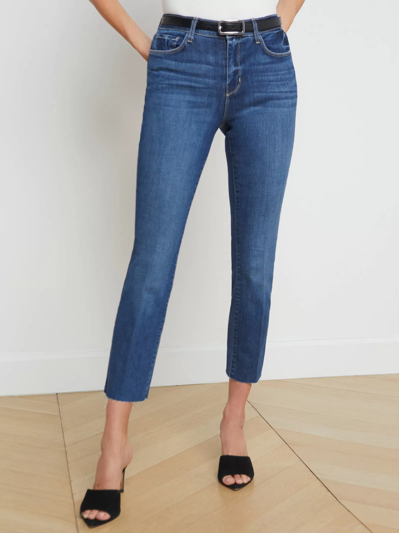 L'AGENCE Sada Slim-Leg Cropped Jean< Petite | Straight