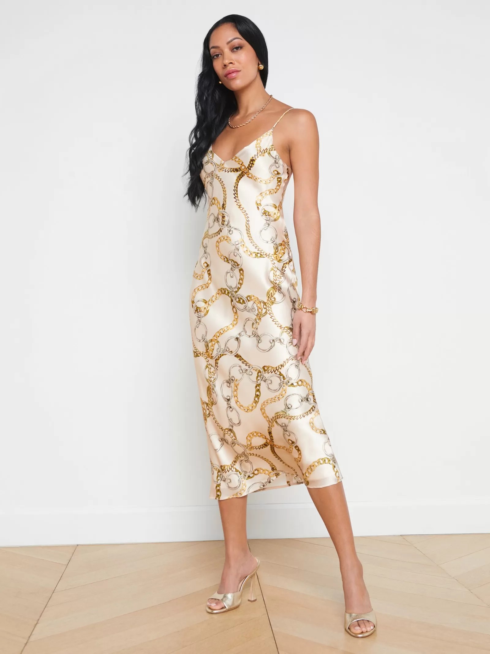 L'AGENCE Seridie Silk Slip Dress< Print Edition | Spring Collection