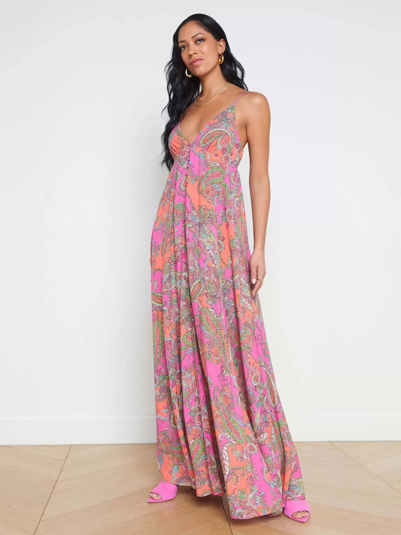 L'AGENCE Stefani Maxi Dress< Print Edition | Spring Collection