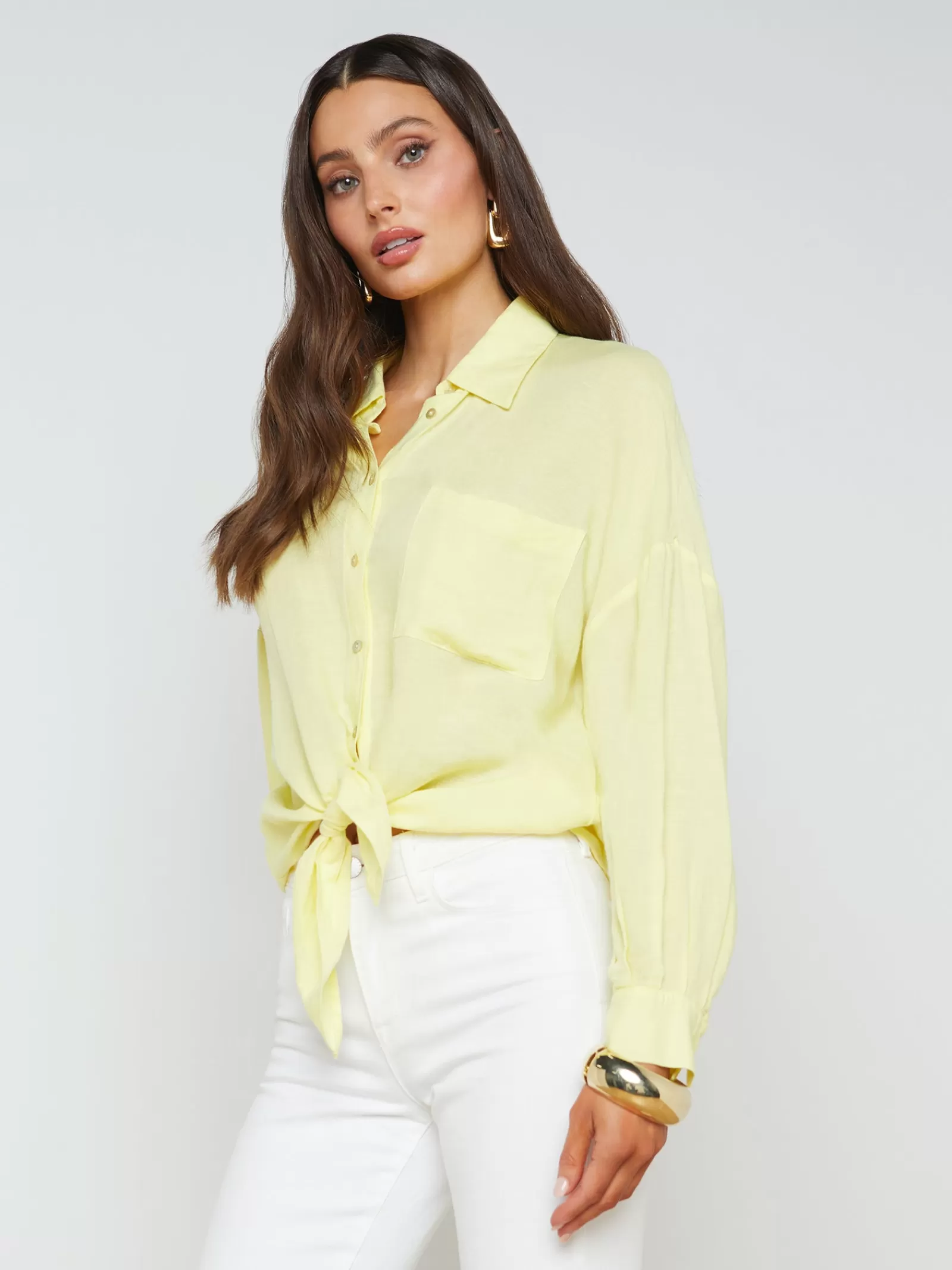 L'AGENCE Talitha Linen-Blend Blouse< Spring Collection | Linen